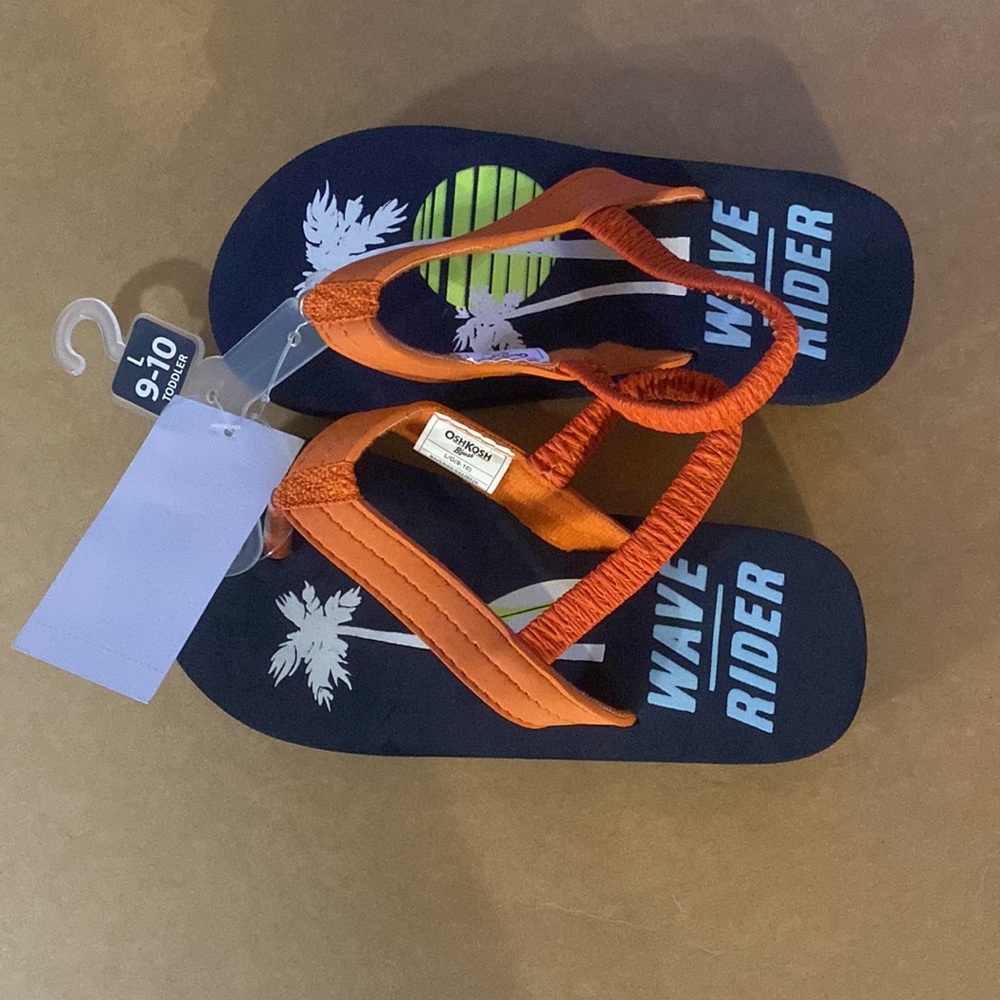 Oshkosh Toddler Wave Rider Sandals, Large 9-10, Orange NWT